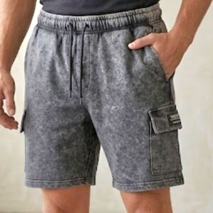 WEZC MARTY CARGO SHORTS ENZYME WASHER UNISEX CARGO SWEATSHIRTS acid Wash‎ grey M